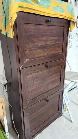 3-Door Cabinet / Wardrobe - Dark Brown