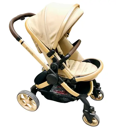 iCandy 7 Biscotti on Blonde Single to Double Pushchair Combo with Main Car Seat Adapters