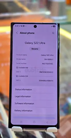 I want phone sumsung s22 ultra at 600EAD am in Dubai jabel ali