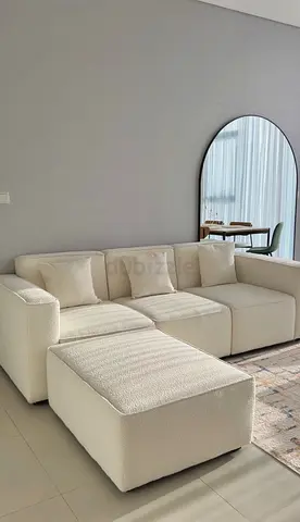 Off-white Modular 3-seater Sofa with Ottoman — Brand New