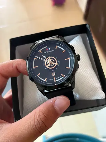 Todbeckar Black mens with leather strap - Brand New Best  Quality