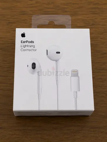 An Apple earbud wired with lightning cable connector with box and only used for 4 months