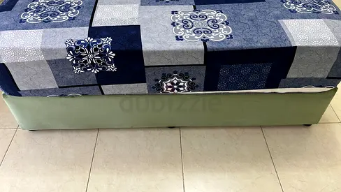 Single divan bed base without Mattress - good condition- green color