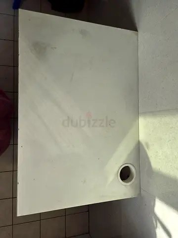 White Office Desk with Cable Grommet - Used