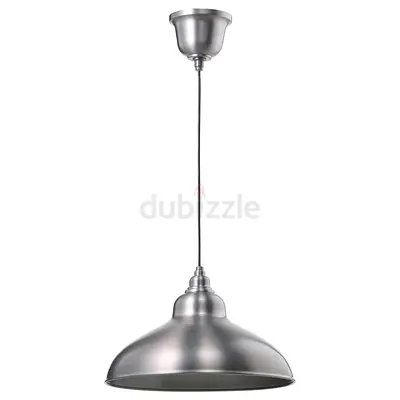 Industrial Metal Pendant Ceiling Lamp - Silver- brand new still in box