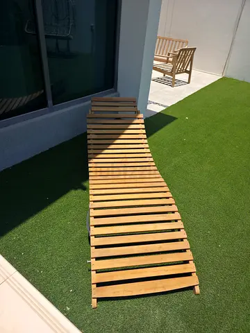 Wooden Outdoor Sun Lounger / Deck Chair
