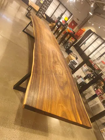 3 tables Long Live-Edge Solid Wood Dining/Conference Table — Natural Finish