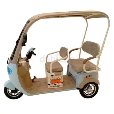 F7C Tri-Wheel 3 Seaters E-Bike with Roof | Max Speed 40 Km/h | Reverse Mode | Anti-Theft Feature