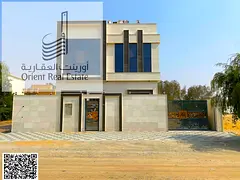 Villa for sale in Ajman, Al Helio 2 area. The villa consists of 5 master bedrooms, a majlis, a livi