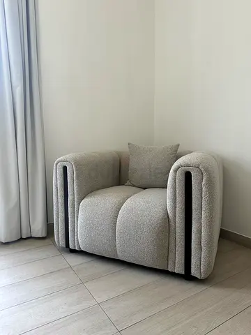 Single Modern Accent Armchair - Light Beige