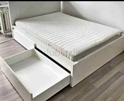 IKEA malam bed with mattress queen size 160x200cm bed