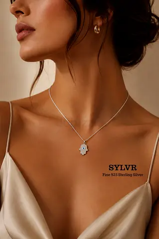 Blue Eye Necklace 925 Sterling Silver