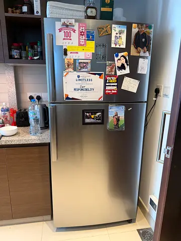 Stainless Steel Double-Door Refrigerator - Good Condition