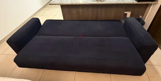 4 seaters Navy blue Convertible Sofa Bed - Good Condition from Danube home