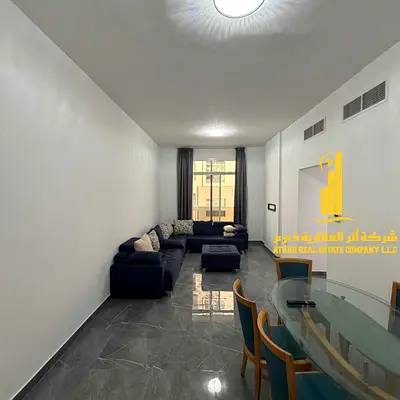 Furnished two-bedroom apartment for monthly rent ✨ Ajman - Al Rashidiya 2 - near Ladies Park, including bills and internet, stylish & tidy furnishings
