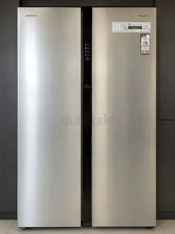 Panasonic Stainless Steel Side-by-Side Refrigerator - Inverter, Excellent Condition