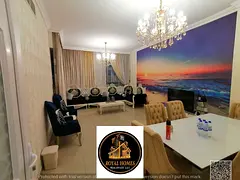 For monthly rent: a brand new, furnished 2-bedroom apartment with a living room. Rent includes all b