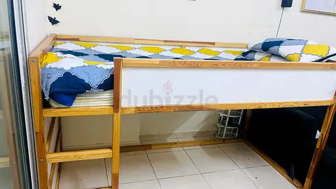Wooden Bunk Bed for Sale – AED 150 Only!  ✔️ Good condition wooden bunk bed ✔️ Includes 2 mattresses
