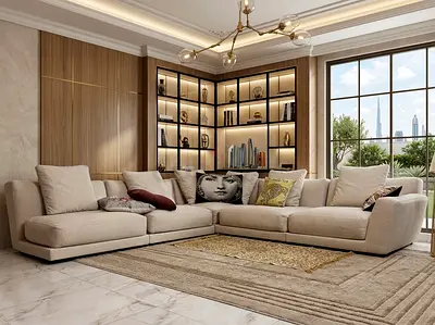 BB Italia Modern L-Shaped Sectional Sofa in Beige