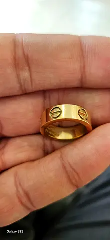 Cartier Gold-tone screw detail band ring - size approx 8