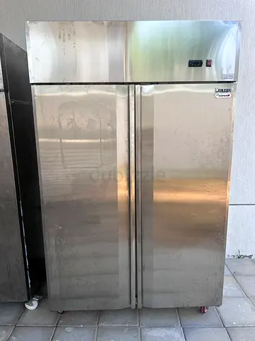 Commercial stainless steel double-door refrigerator - used