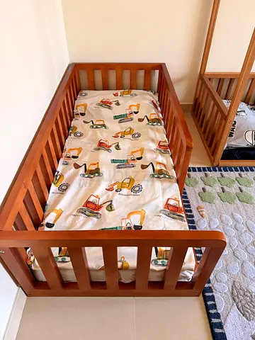 Solid Wood Montessori Floor bed with Mattress - excellent condition