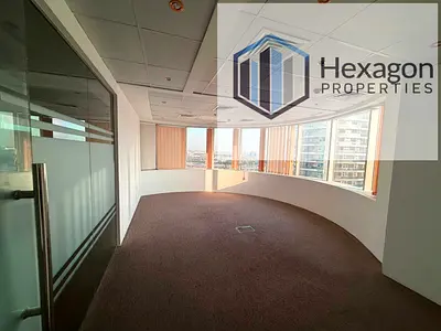 SPACIOUS OFFICE FOR RENT||READY WITH PARTITION||READY TO MOVE||AED155K