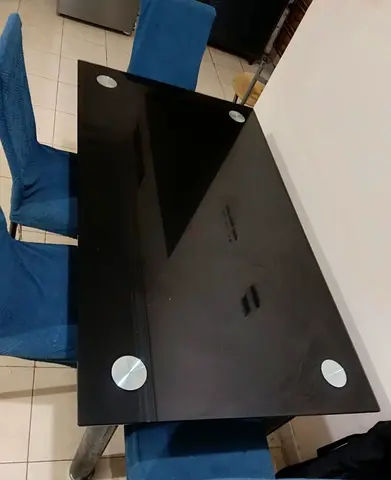 Black Glass Dining Table