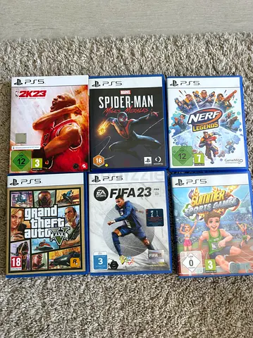 PS5 Game Bundle – 6 Massive Titles (GTA V, Spider-Man, FIFA)