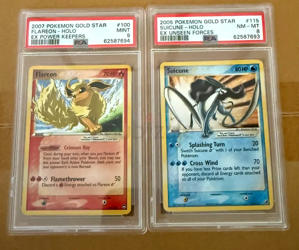 2 gold stars pokemon cards NMPokemon Card Entei Star 019/106 Holo Japanese Unseen Forces japanmaster Pokemon Trading Card Game Lost