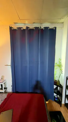 IKEA Dark Blue Grommet Curtains (Pair) - Good Condition with free IKEA Rod and mounts