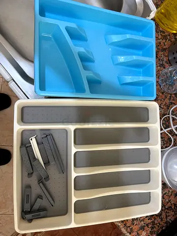 Set of Two Plastic Cutlery/Utensil Drawer Organizers