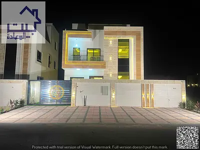 فيلا للبيع بسعر شامل رسوم التسجيل والتملك بمنطقه الحليو 2 _ عجمان ( طابقين + روف ) خلف الخدمات مباشره بالقرب لشارع الشيخ محمد بن زايد _ تملك حر