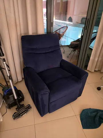 Comfortable Navy Blue Recliner Armchair - Good Condition