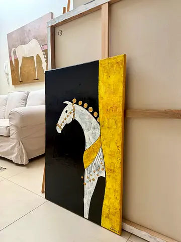 Original Hand-Painted Horse Painting on Canvas
