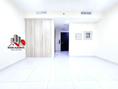 ( MONTHLY PAYMENTS )12 CHEQUES - SPACIOUS STUDIO WITH BALCONY AVAILABLE FOR FAMILY - RENT 36K - CAR PARKING + GYM FREE