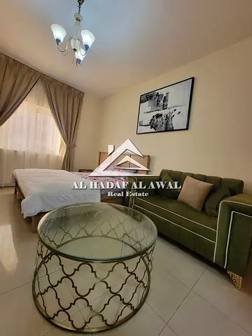 A distinctive studio apartment in Al Majaz 3, in a prime location opposite Al Safaya Park, in the Royal Tulip building. Rent is 3000 AED deposit 500