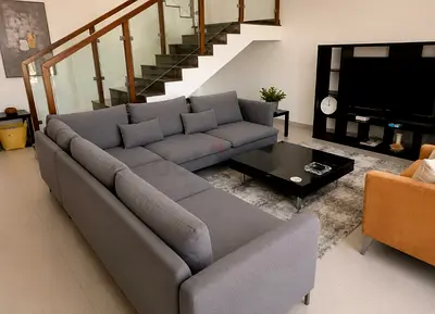 Modern Gray L-Shaped Sectional Sofa