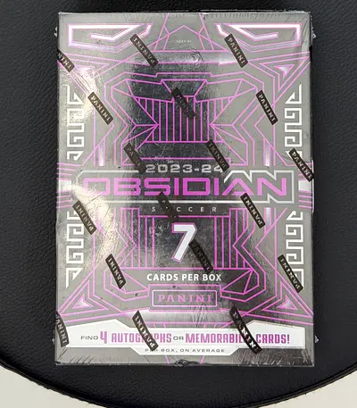 Sealed 2023-24 Panini Obsidian Soccer Hobby Box (7 Elite Cards per Box)
