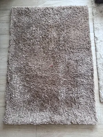 Beige shaggy rug - medium size, gently used