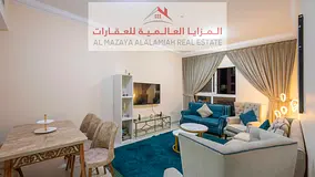 For monthly rent - fully furnished tow-bedroom apartment - new - Sharjah - Al Taawoun - with interne