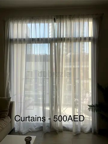 Sheer White Floor-to-Ceiling Curtains - Light and Airy (500 AED)