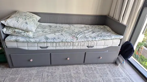Ikea Day-bed w 3 drawers/mattress, white 80×200