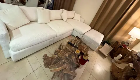 Cratebarrel lshape sofa without footstool