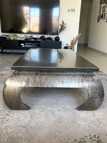 Large Silver Marble Look Coffee Table from The One