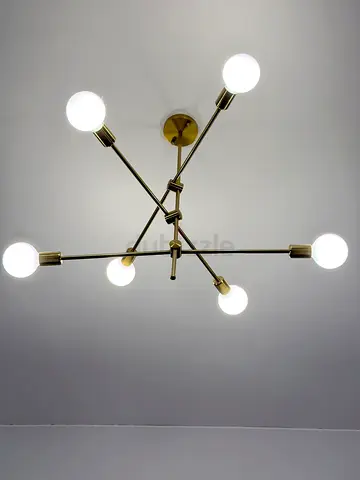 Modern Gold Sputnik Ceiling Light – 6 Bulb