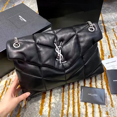 Saint Laurent YSL Quilted Leather Chain Shoulder Bag – Black Luxury Designer Handbag