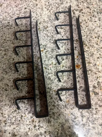 Under-shelf Mug/Glass Hanger Rack (Set of 2) - Metal, Black