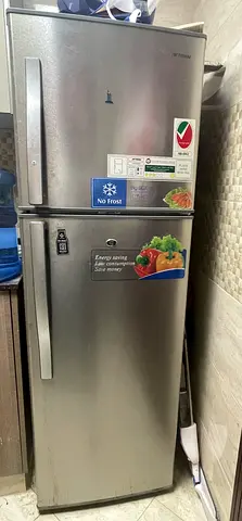 Used Aftron 2-Door No Frost Refrigerator - Silver, Good Condition
