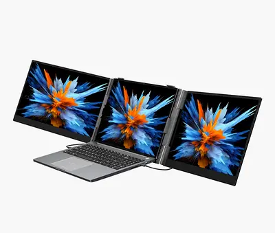 Portable Triple Screen USB-C Monitor Setup (3-panel portable monitors)